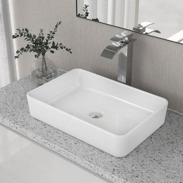 Ally 20" x 13'' Rectangular Vitreous China Vessel Bathroom Sink