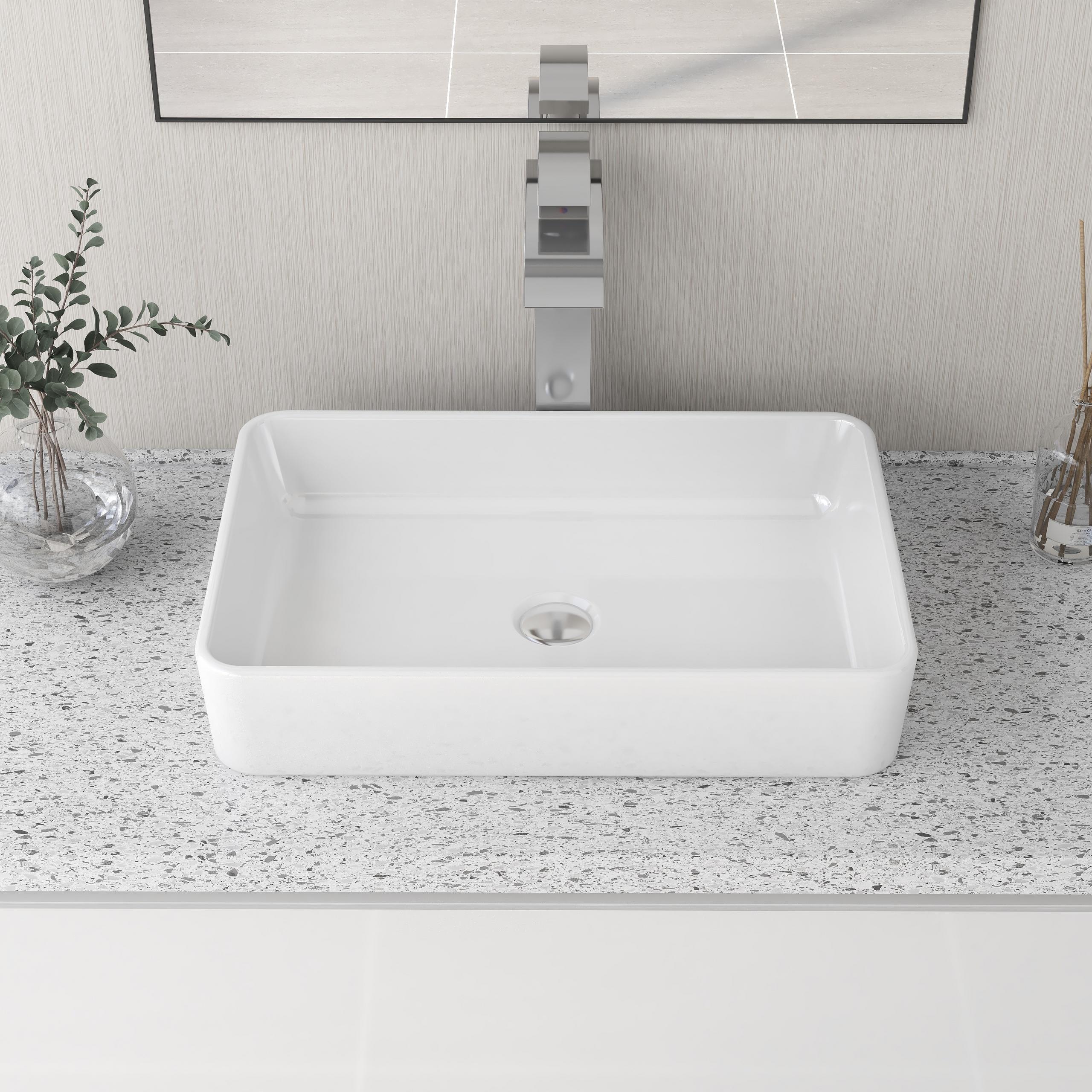 Ally 20" x 13'' Rectangular Vitreous China Vessel Bathroom Sink