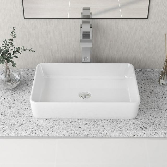 Ally 20" x 13'' Rectangular Vitreous China Vessel Bathroom Sink