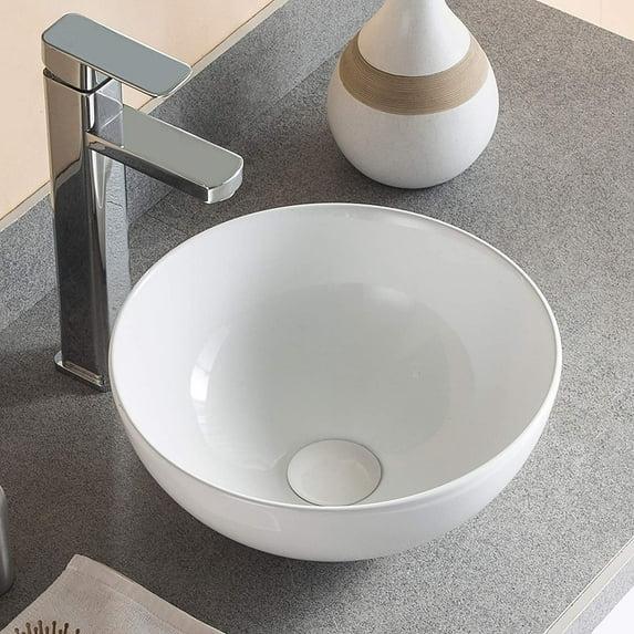 DeerValley Symmetry 13" x 13'' Circular/Round Vitreous Vessel Bathroom Sink