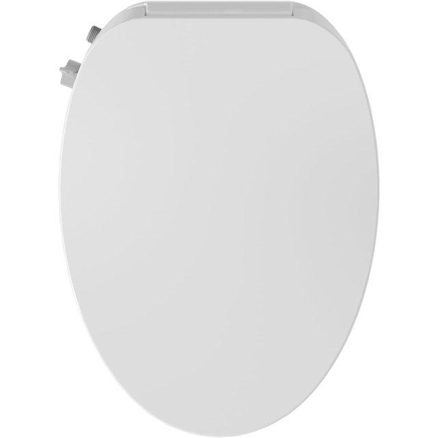 Electric Quiet Close Bidet Seat for Elongated Toilets in White