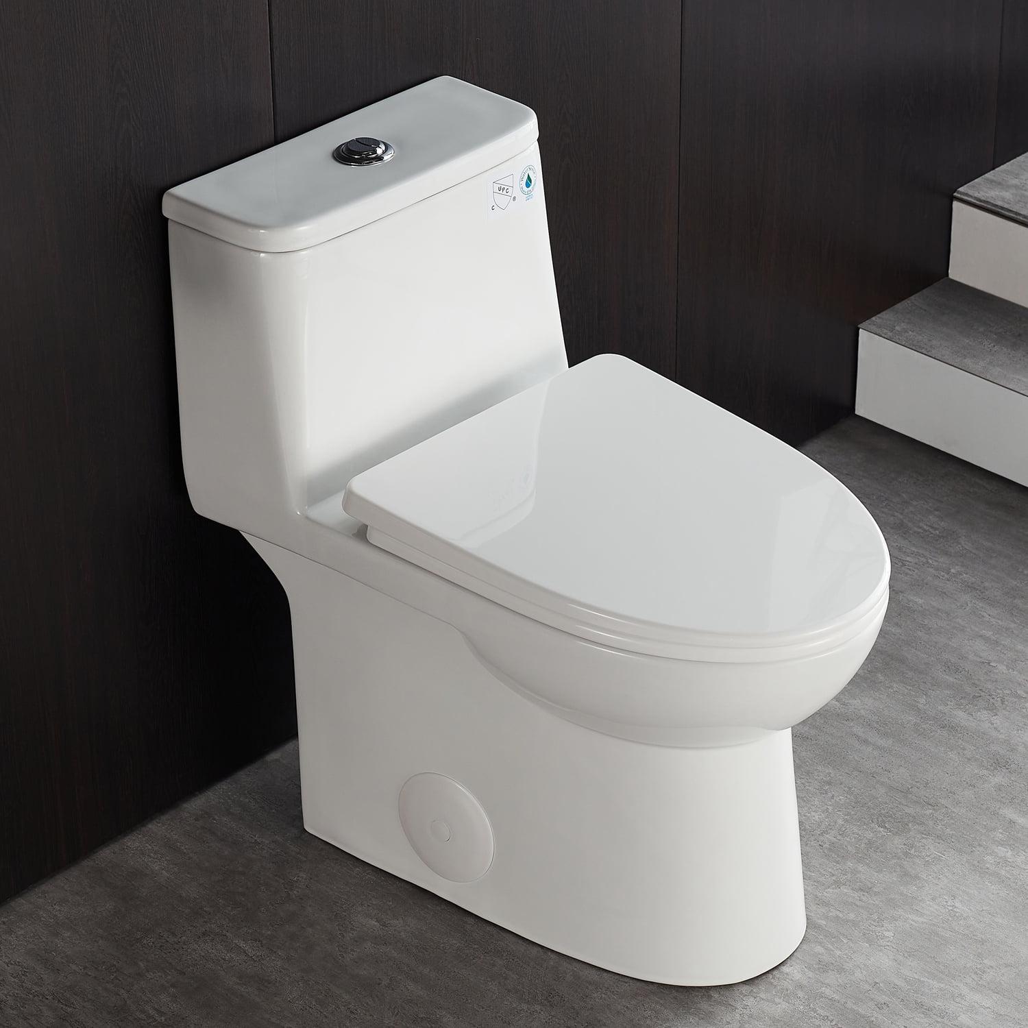 DeerValley Ursa Modern Toilet Elongated One-Piece Toilet with High Efficient Flush and Fully Glazed Design(Seat Included)