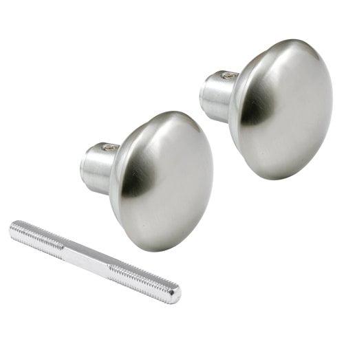 Solid Brass Vintage Door Knob Spindle Set, 2-1/4 In. Outside Diameter, Satin Nickel (Single Pack)