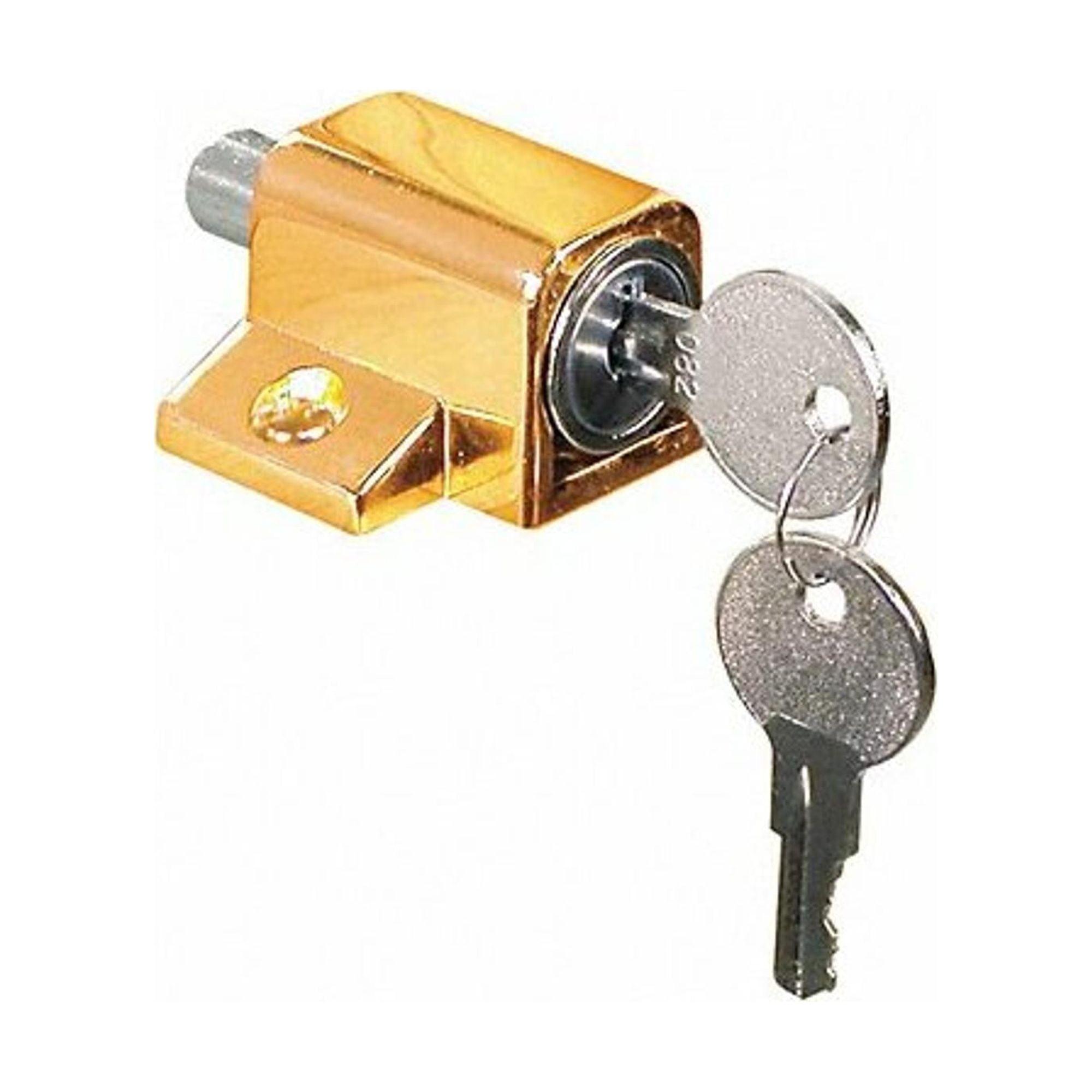 Brass-Plated Keyed Window Sash Lock with Keys