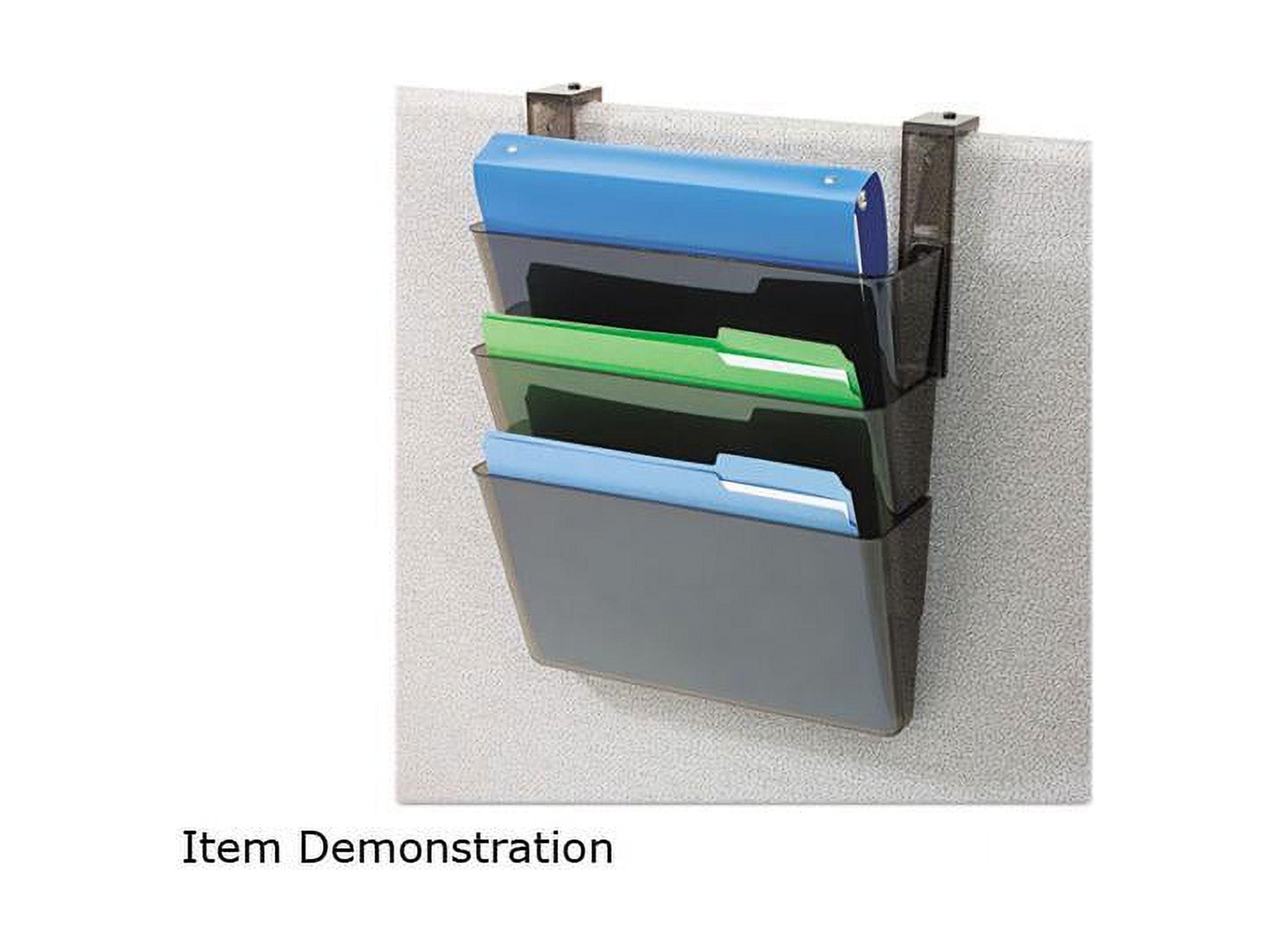 Smoke Plastic 3-Pocket Wall File Organizer