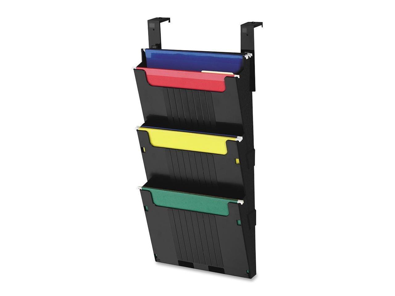 Deflect-o OPS104 Letter Hanging File System 25" Height x 12.6" Width x 3.9" Depth - 3 Pocket(s) - Black, 1 Each