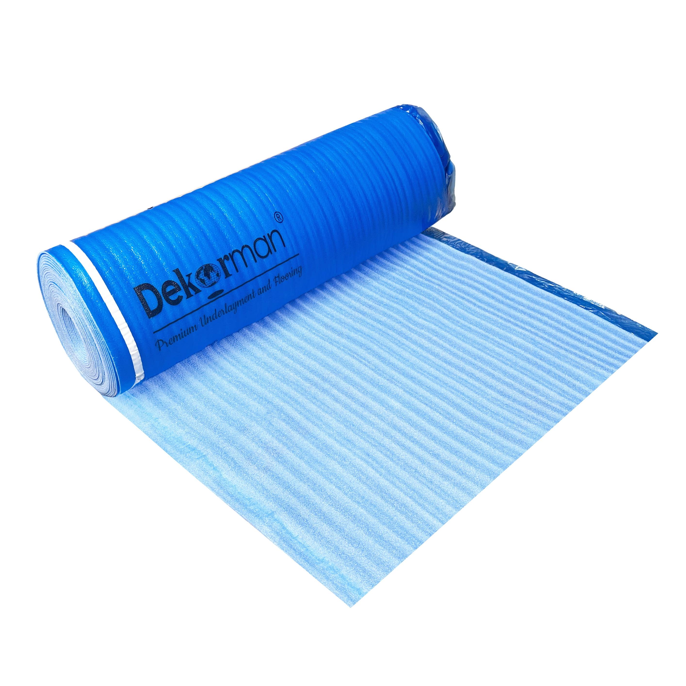 Dekorman Dekorman 3mm Sound and Moisture Barrier Blue Foam Underlayment for Laminate and Wood Flooring (200 sq.ft./roll)