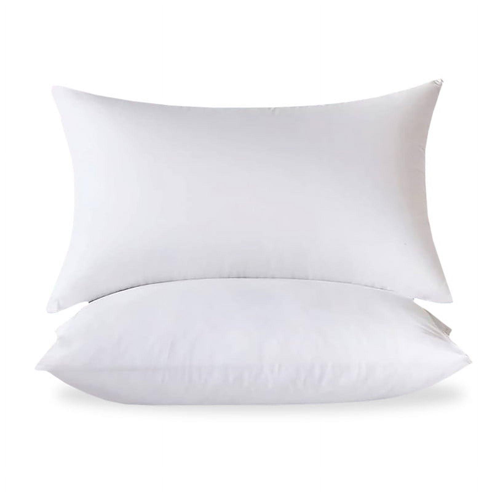 Delara Organic Cotton White Duck Feather Pillow Insert Set