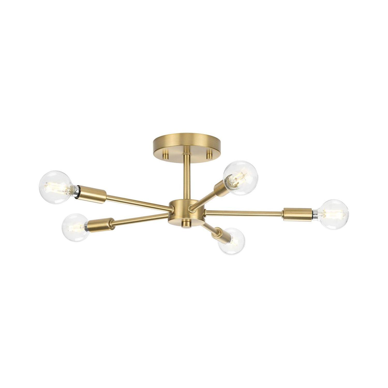 Brushed Bronze 5-Light Semi-Flush Mount Ceiling Fixture