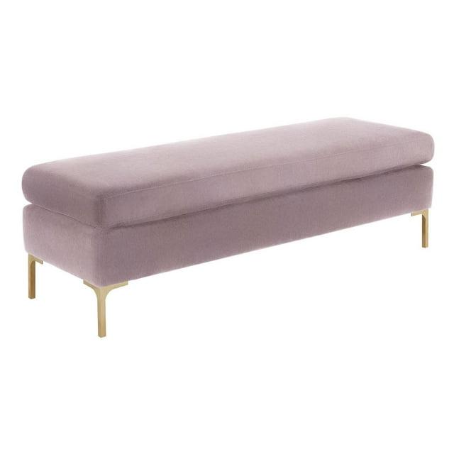 Delilah Blush Textured Velvet Bench by TOV Furniture