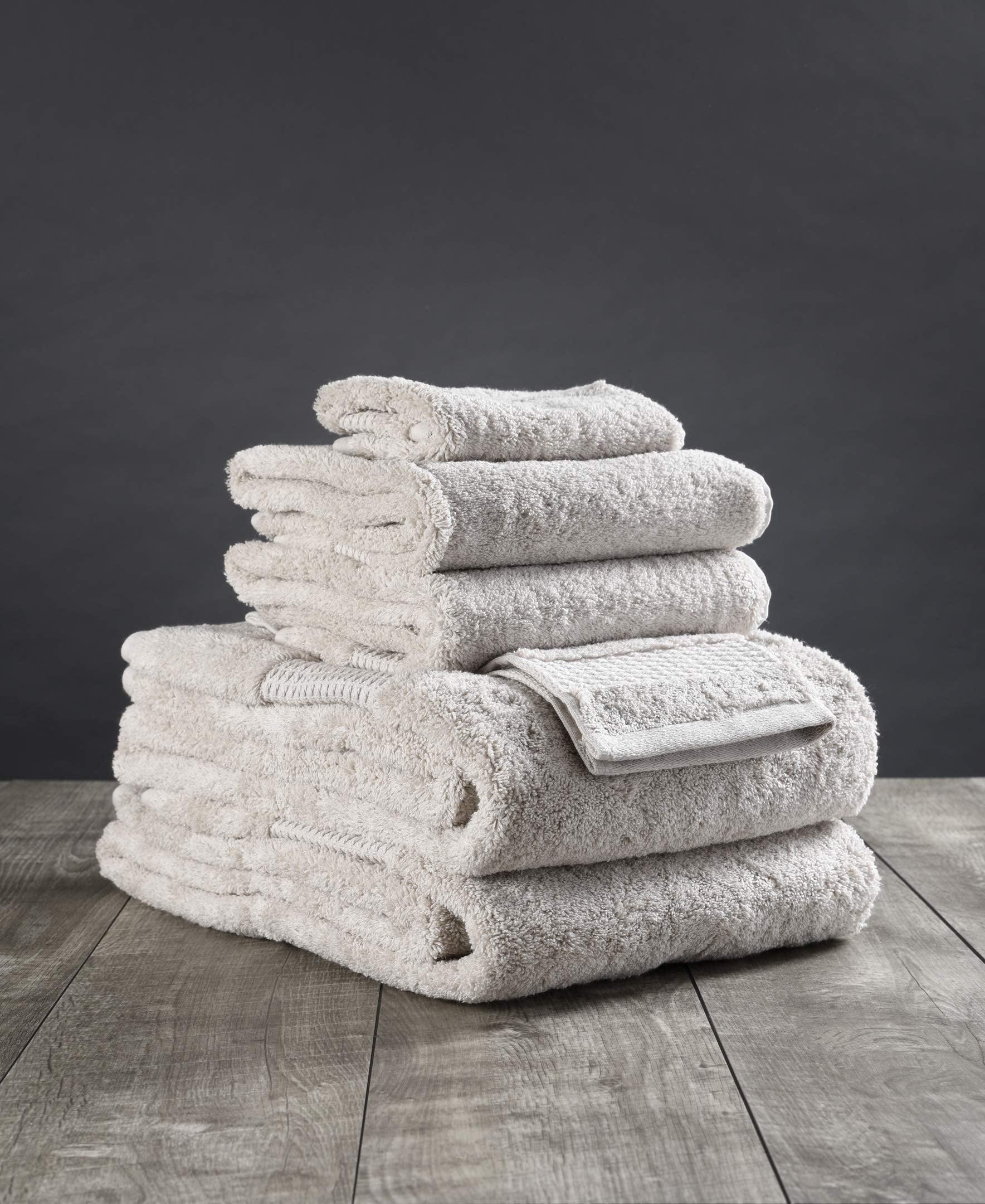 Delilah Home 100% Organic Cotton Towels, 6 piece set (2pcs 13x13,  2pcs 16x30, 2 pcs 30x54)