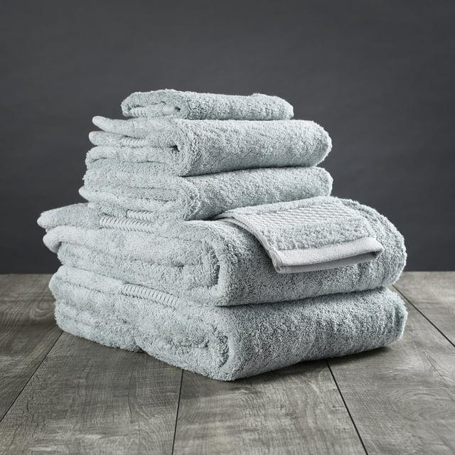 Delilah Home 100% Organic Cotton Towels, 6 piece set (2pcs 13x13,  2pcs 16x30, 2 pcs 30x54)