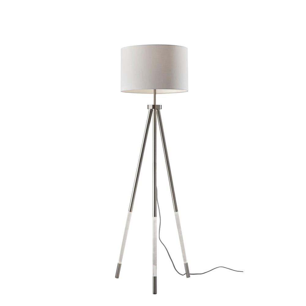 Della Nightlight Floor Lamp in Brushed Steel Finish