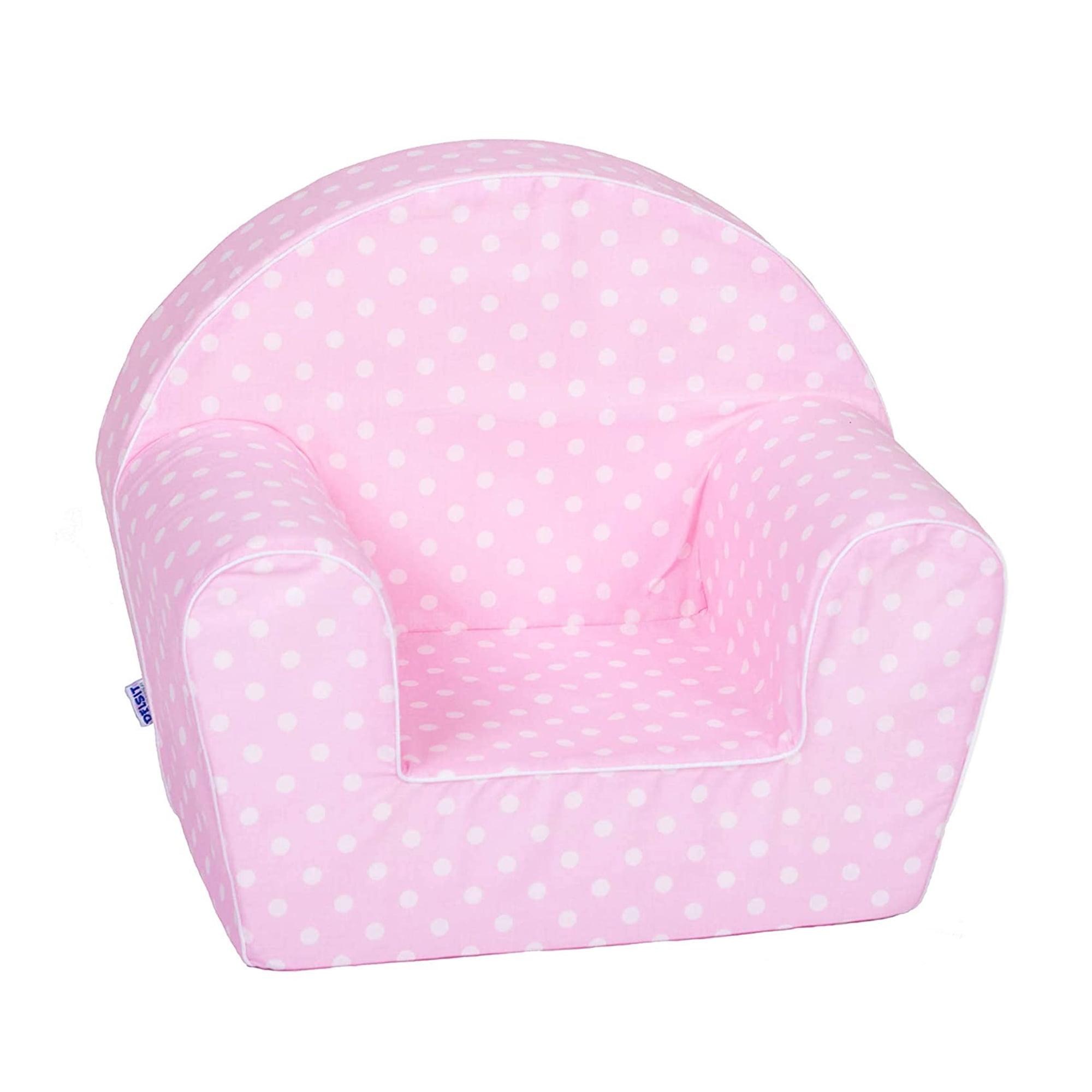 Pink Polka Dot Cotton Foam Toddler Armchair