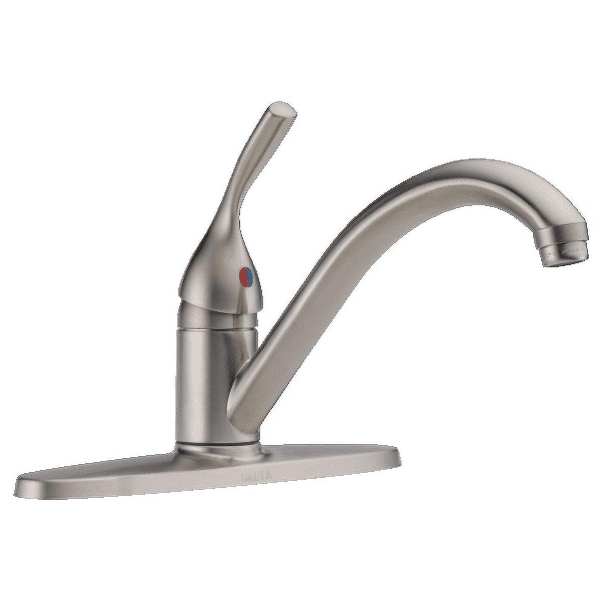 Sleek Modern Stainless Steel Single Handle Kitchen Faucet