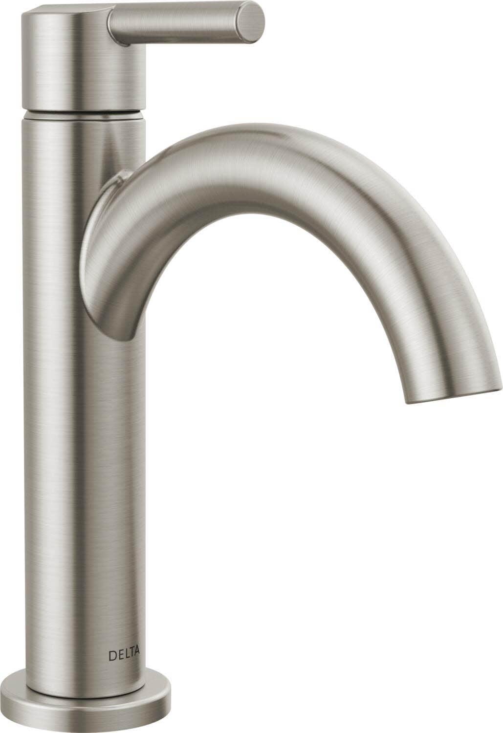 Nicoli Brushed Stainless Steel Single Handle Mid-Arc Bathroom Faucet