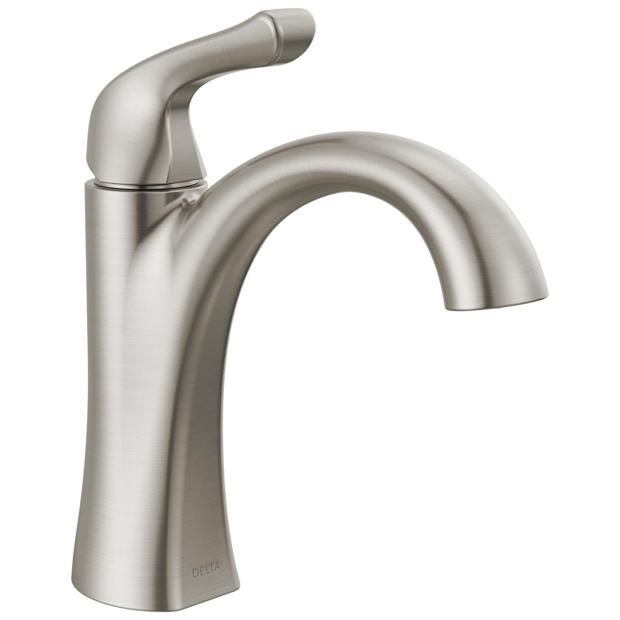 SpotShield Brushed Nickel Single Hole Bathroom Faucet