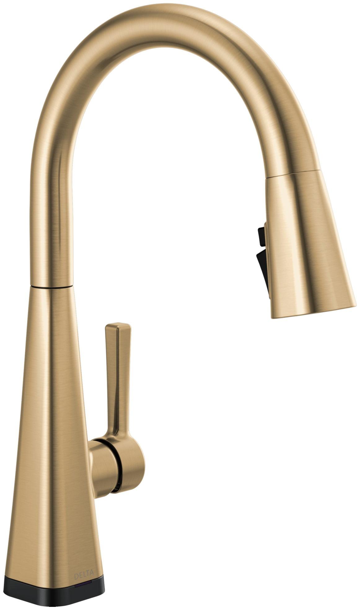 Champagne Bronze Touch-Control Kitchen Faucet with Pull-out Spray