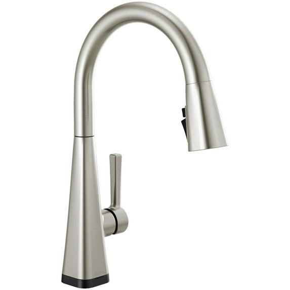 Delta Lenta Pull Down Sprayer Touch Kitchen Sink Faucet, Touch Control Kitchen Faucet 19802TZ-SP-DST