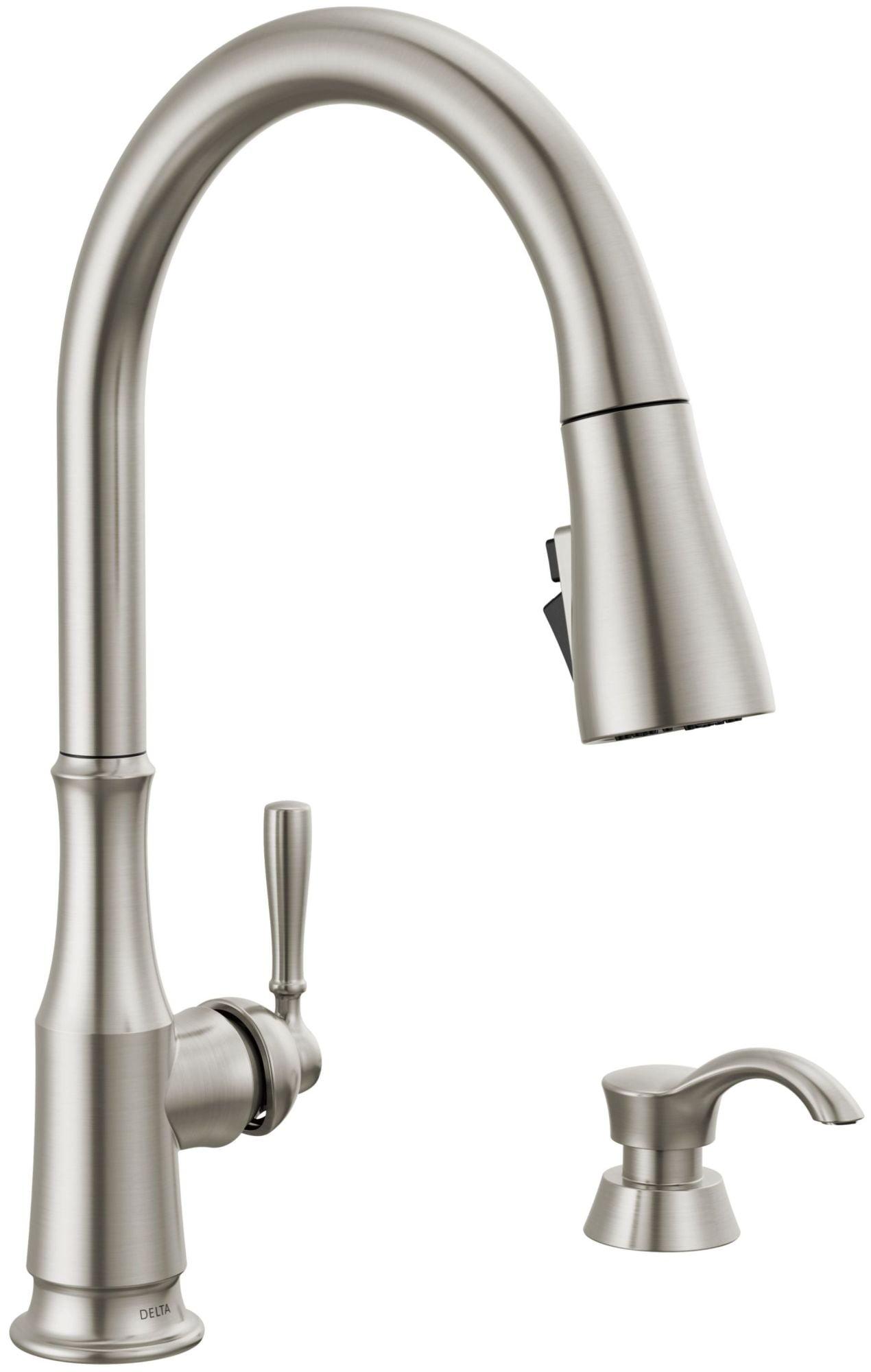 Capertee Pull Down Sprayer Kitchen Sink Faucet with Matching Soap Dispenser