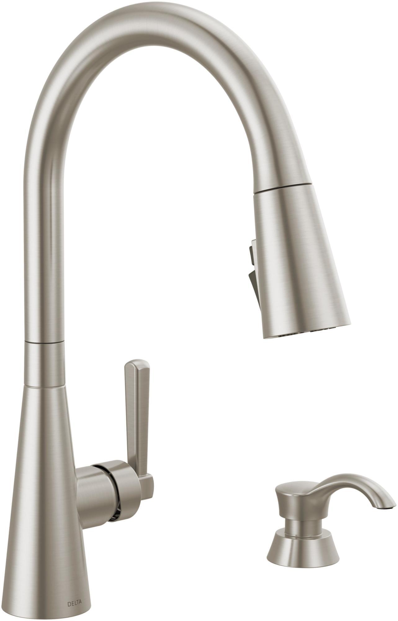 Boyd Stainless Steel Pull Down Kitchen Faucet with Soap Dispenser