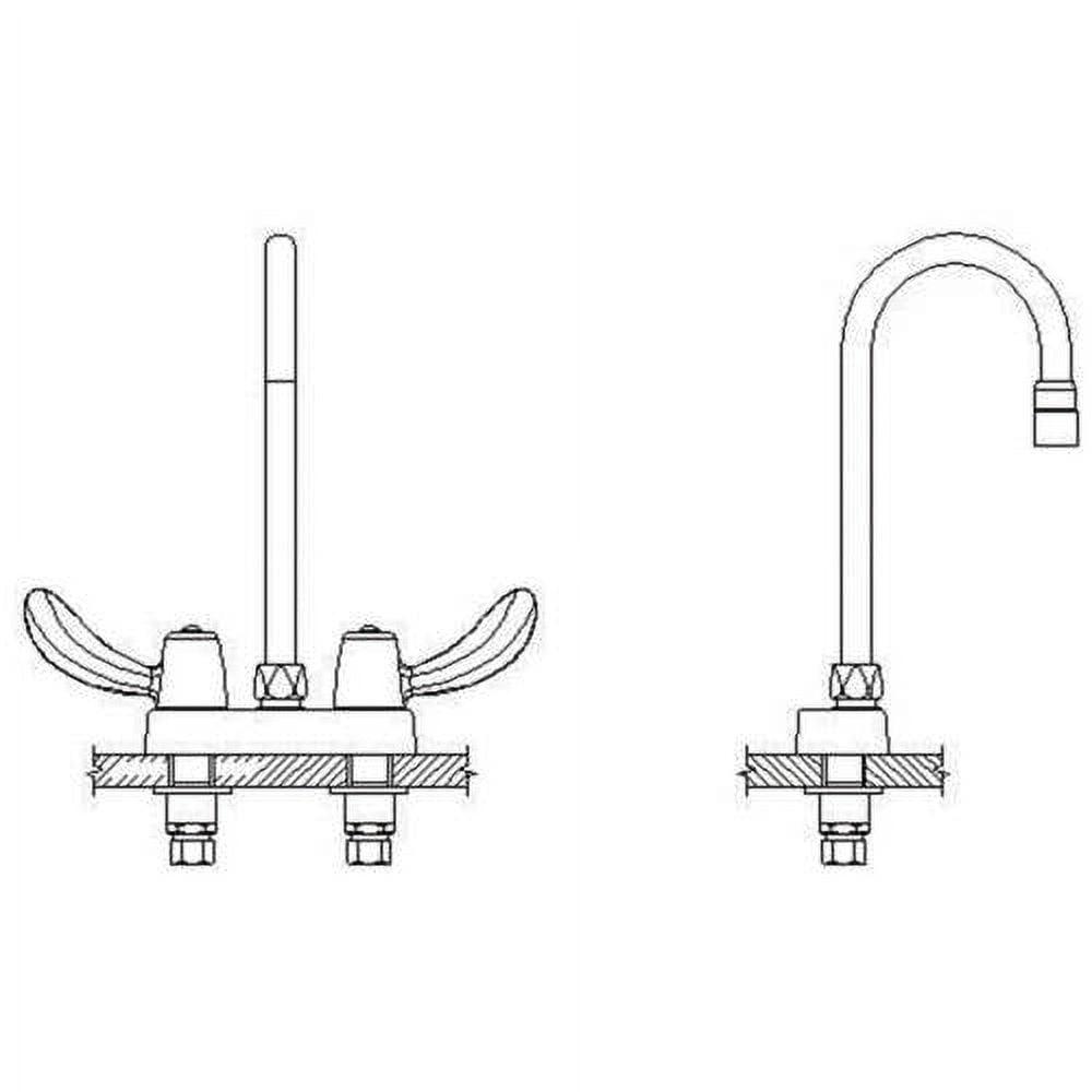 Delta Commercial Double Handle Chrome Gooseneck Lavatory Faucet