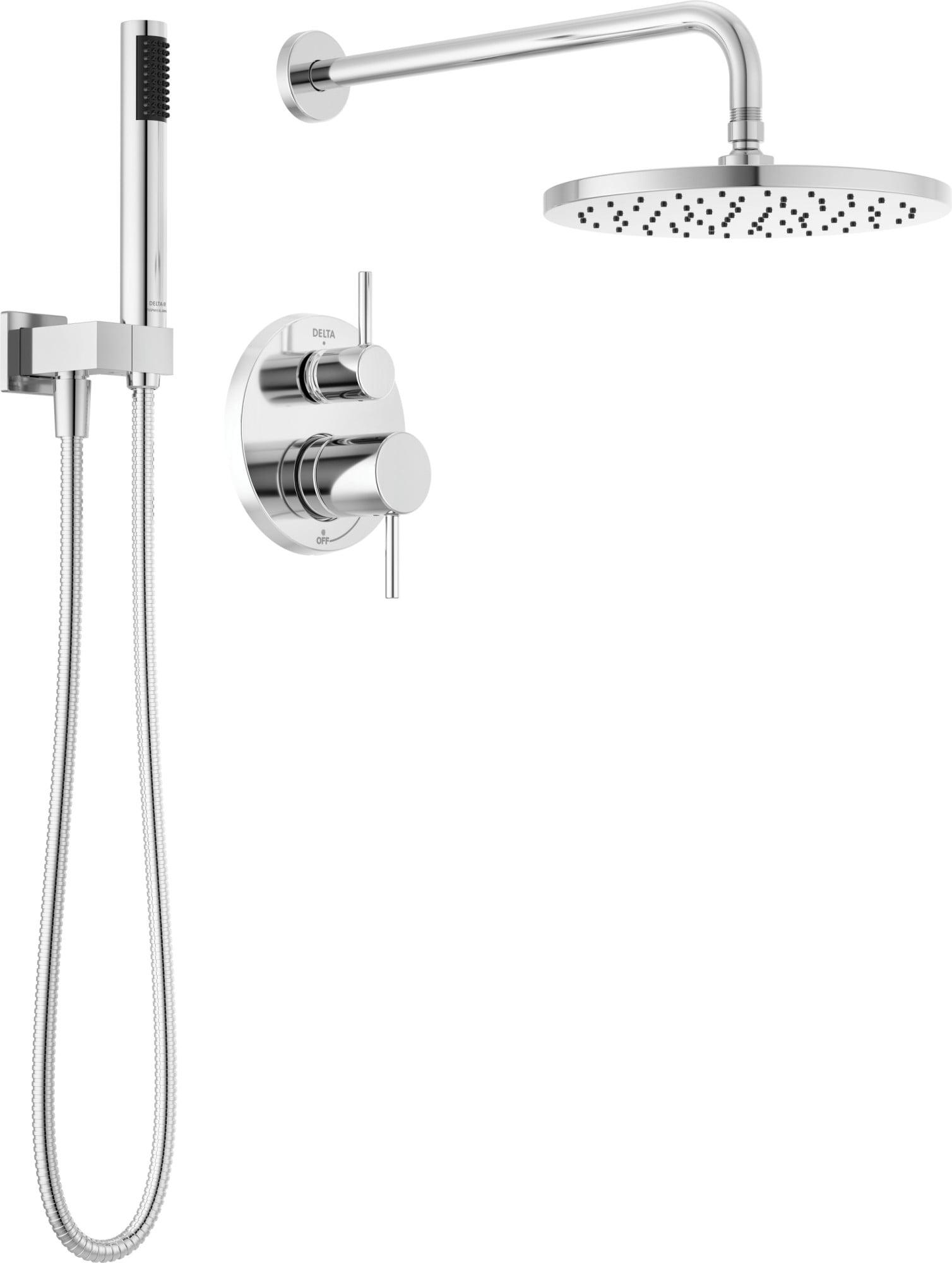 Modern Raincan Round Shower System, Rain Shower Head with Handheld Spray, Shower Faucet Set