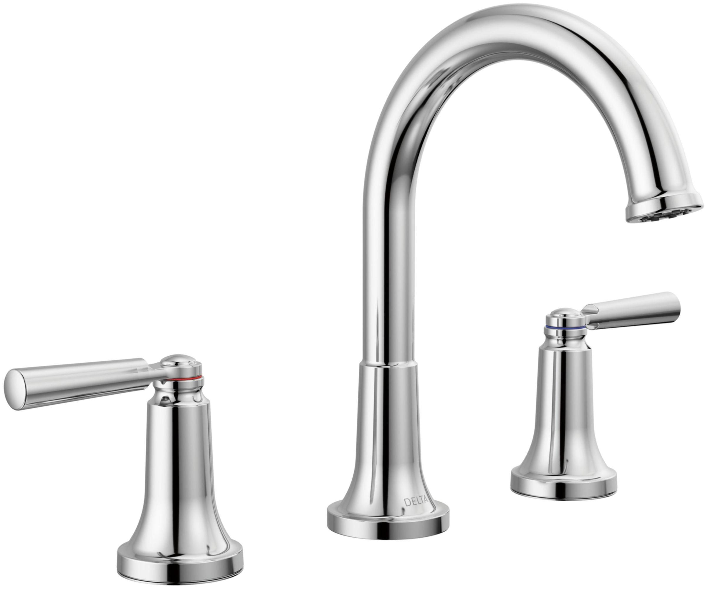 Saylor 8'' Chrome Geometric Widespread Bathroom Faucet