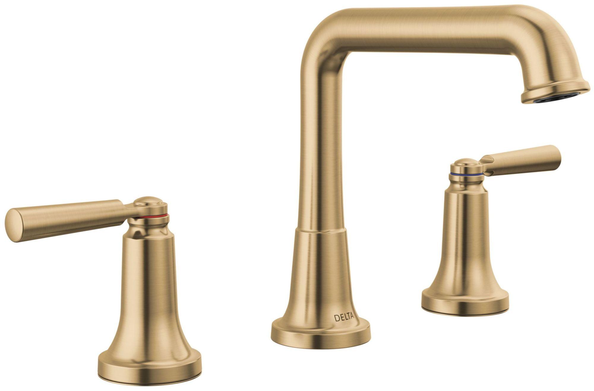 Champagne Bronze 3-Hole Widespread Bathroom Faucet with Drain Assembly