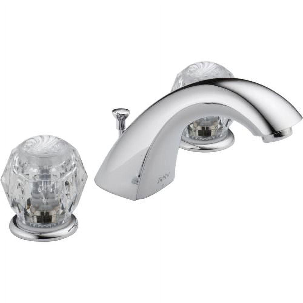 Sleek Modern Widespread Chrome Bathroom Faucet with Dual Acrylic Knobs