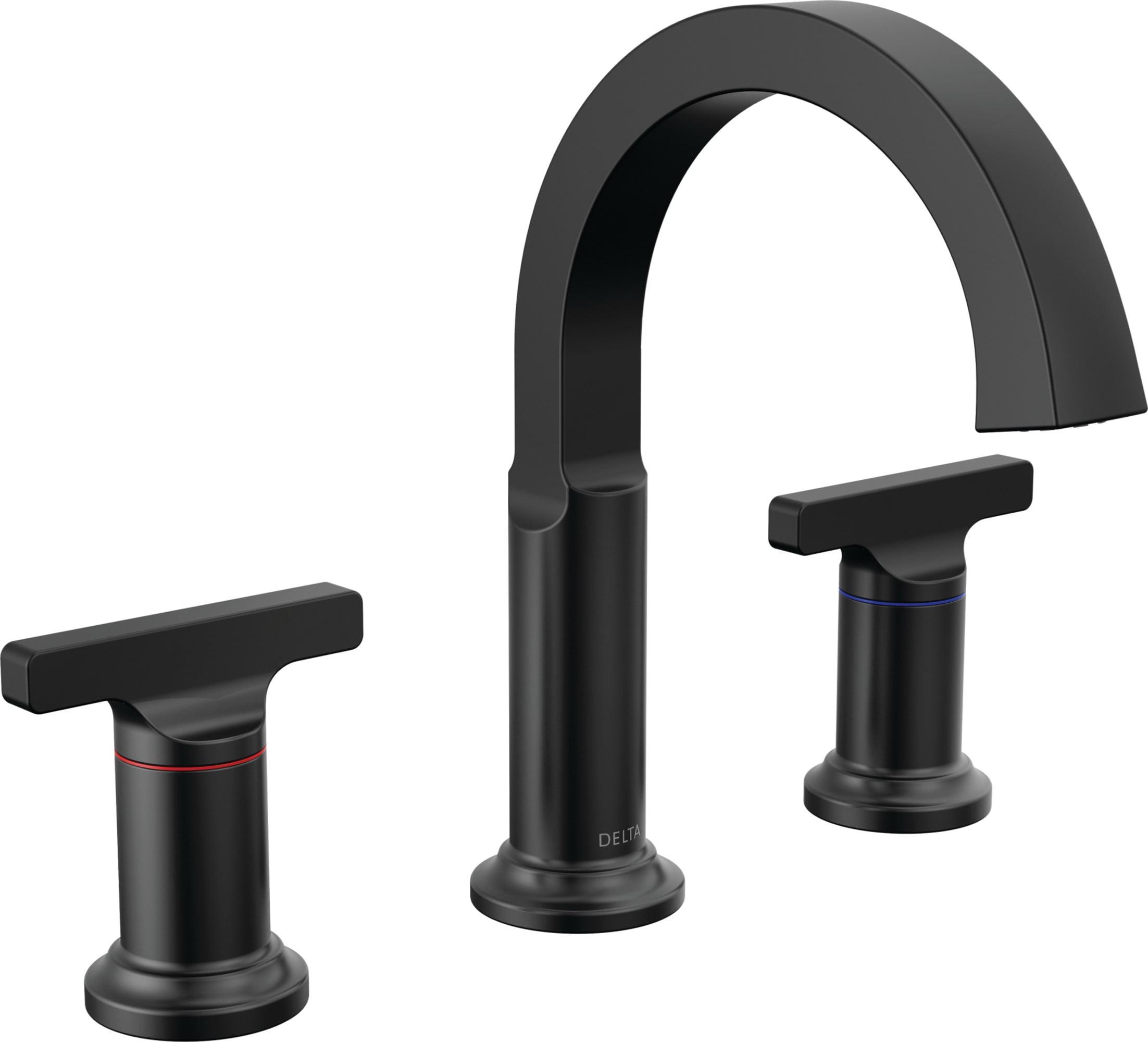 Tetra Matte Black Widespread Bathroom Faucet with Diamond Seal Technology