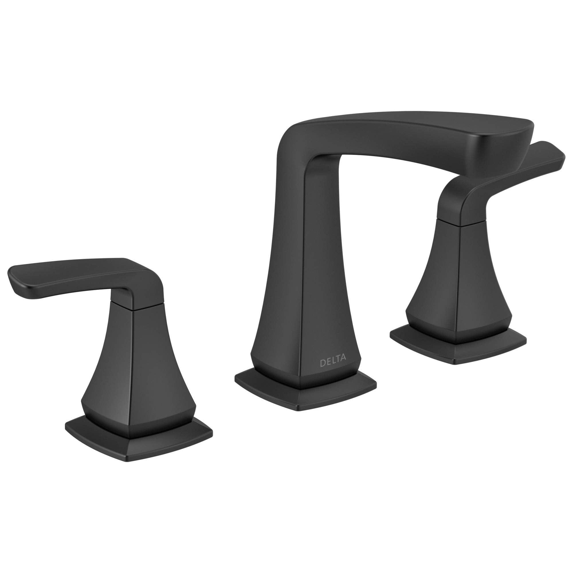 Delta Vesna Matte Black Widespread 2-Handle WaterSense Bathroom Faucet