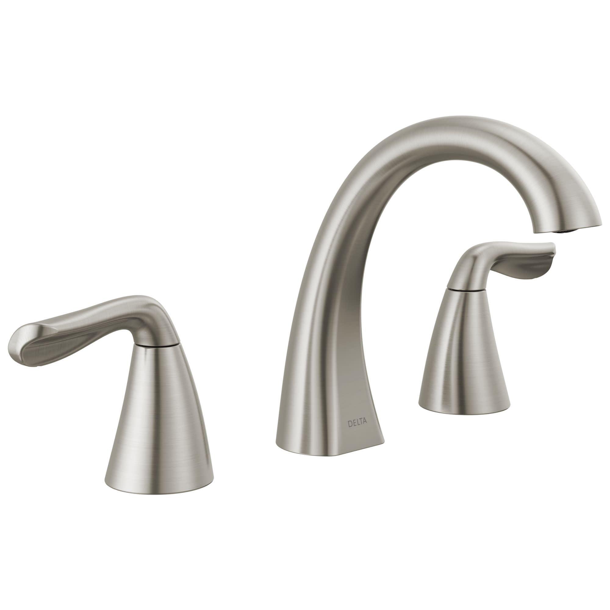 Delta Arvo 6.31" SpotShield Brushed Nickel Widespread Bathroom Faucet