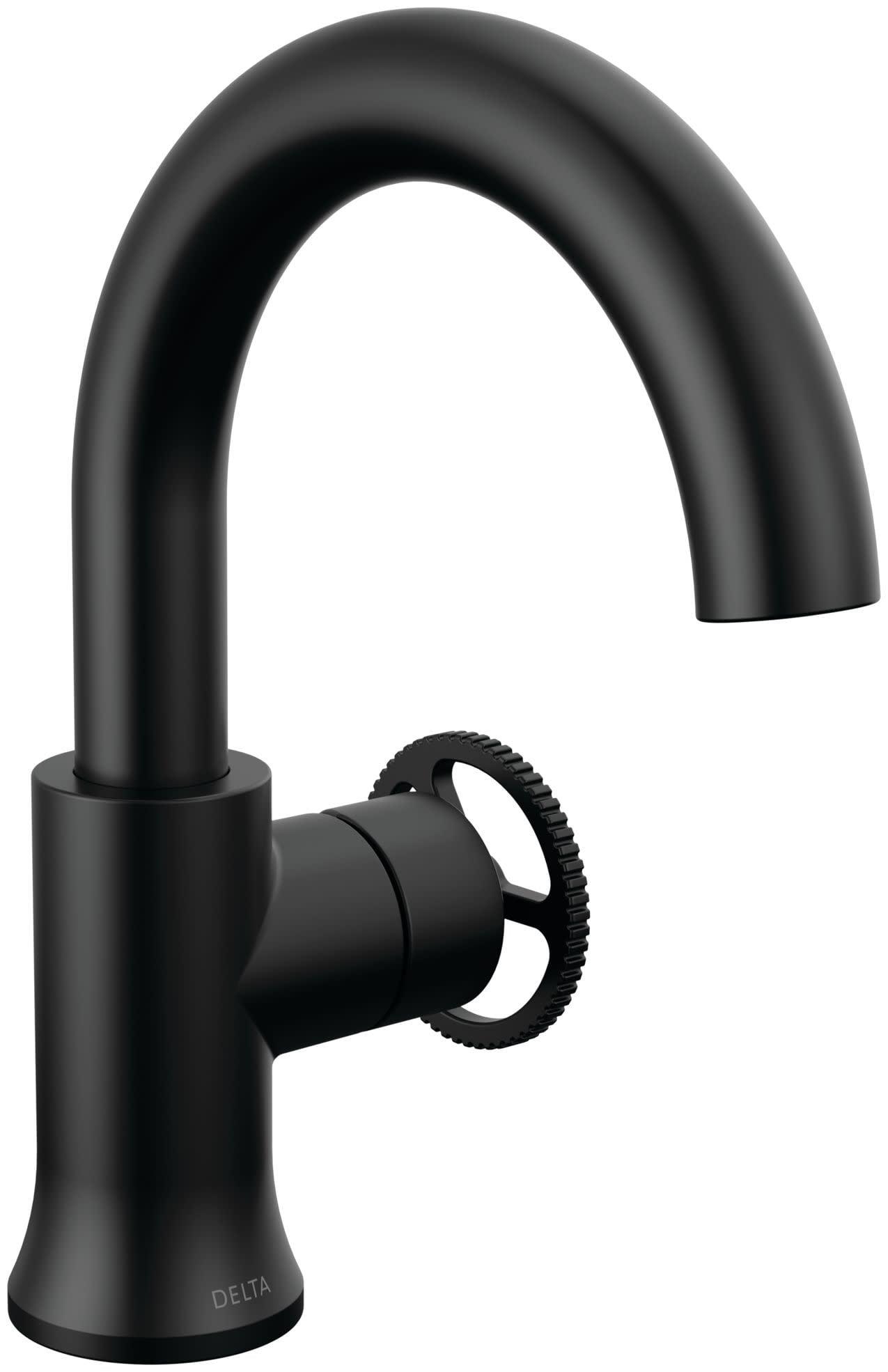 Sleek Modern 8'' Stainless Steel Single Hole Bathroom Faucet in Matte Black