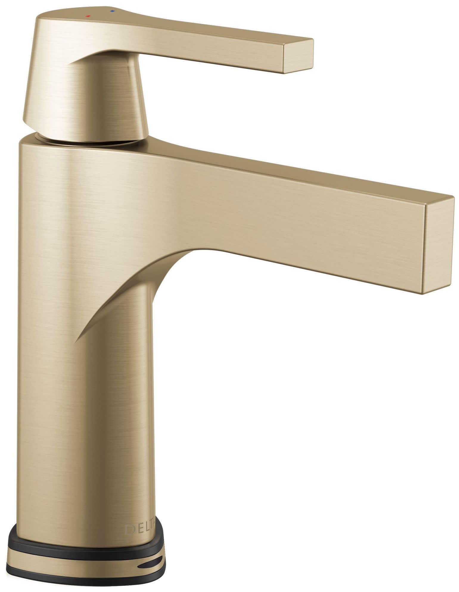 Delta Zura Modern Champagne Bronze Single Hole Bathroom Faucet