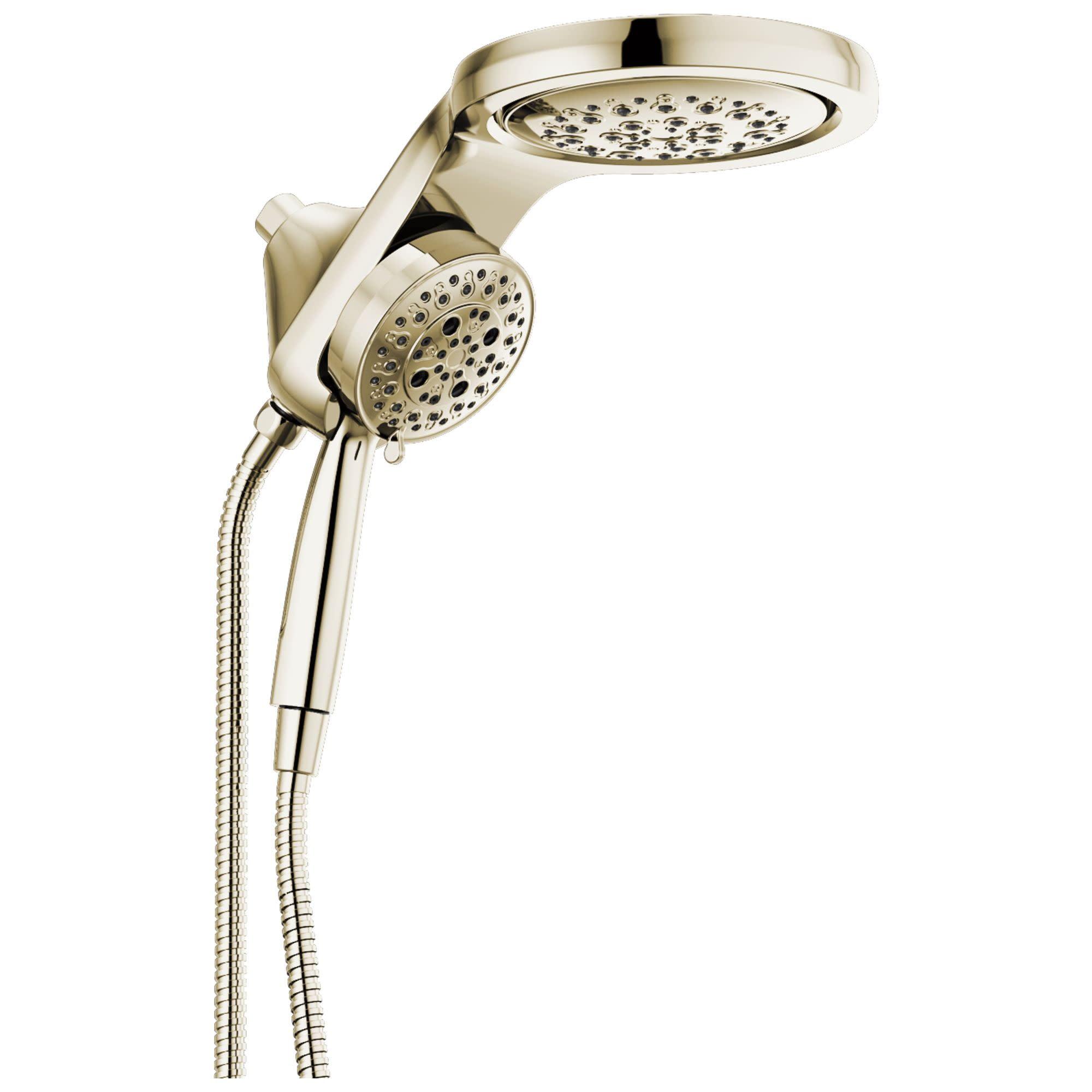 Chrome Dual Shower Head with Handheld Spray and 5 Functions