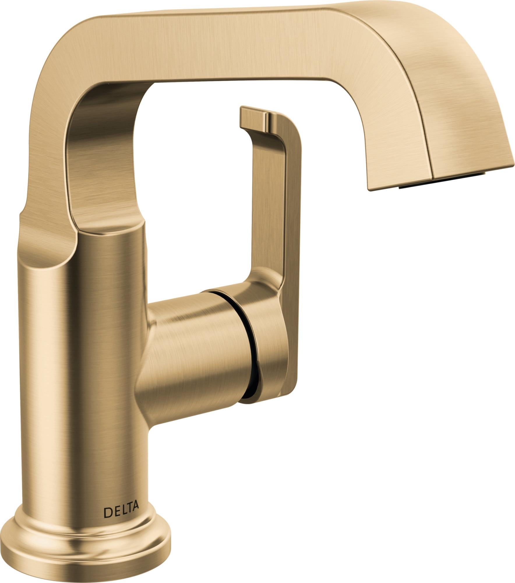 Champagne Bronze Single Handle Bathroom Faucet with Drain Assembly