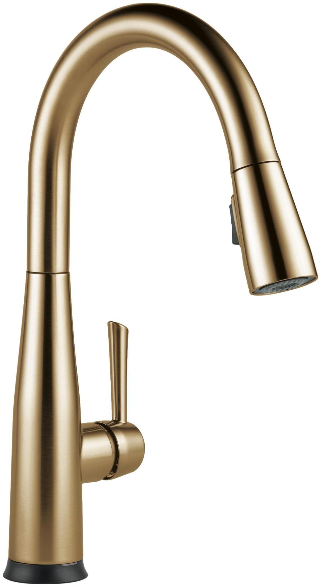 Champagne Bronze Single Handle Pull-Down Kitchen Faucet with Touch2O Technology