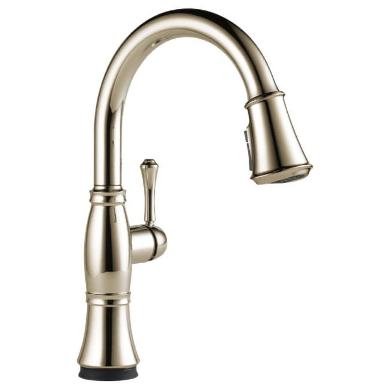 Elegant Lumicoat Polished Nickel Pull-Down Kitchen Faucet with Touch Activation