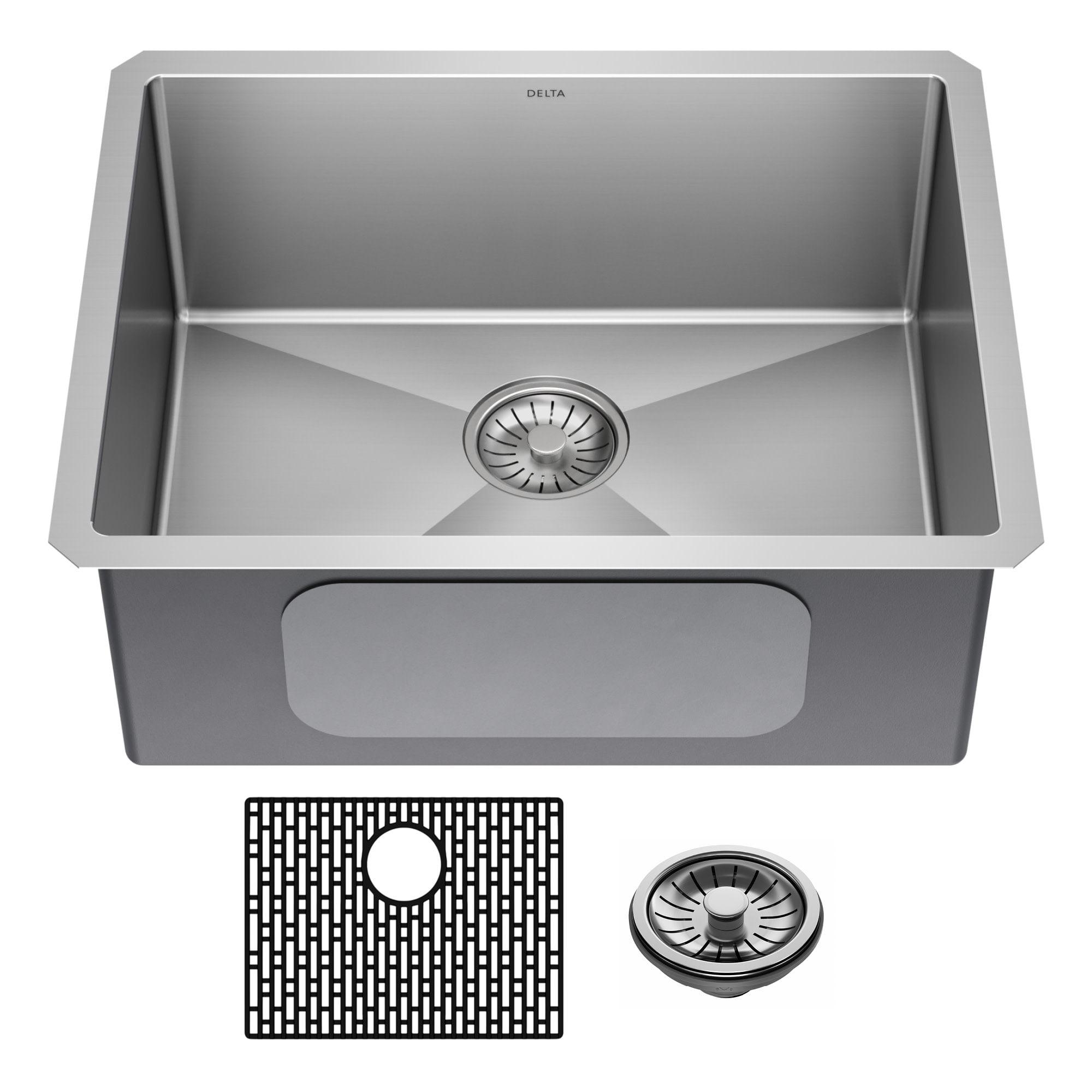 Delta Lenta™ Undermount 16 Gauge Stainless Steel Single Bowl Kitchen Sink with Accessories