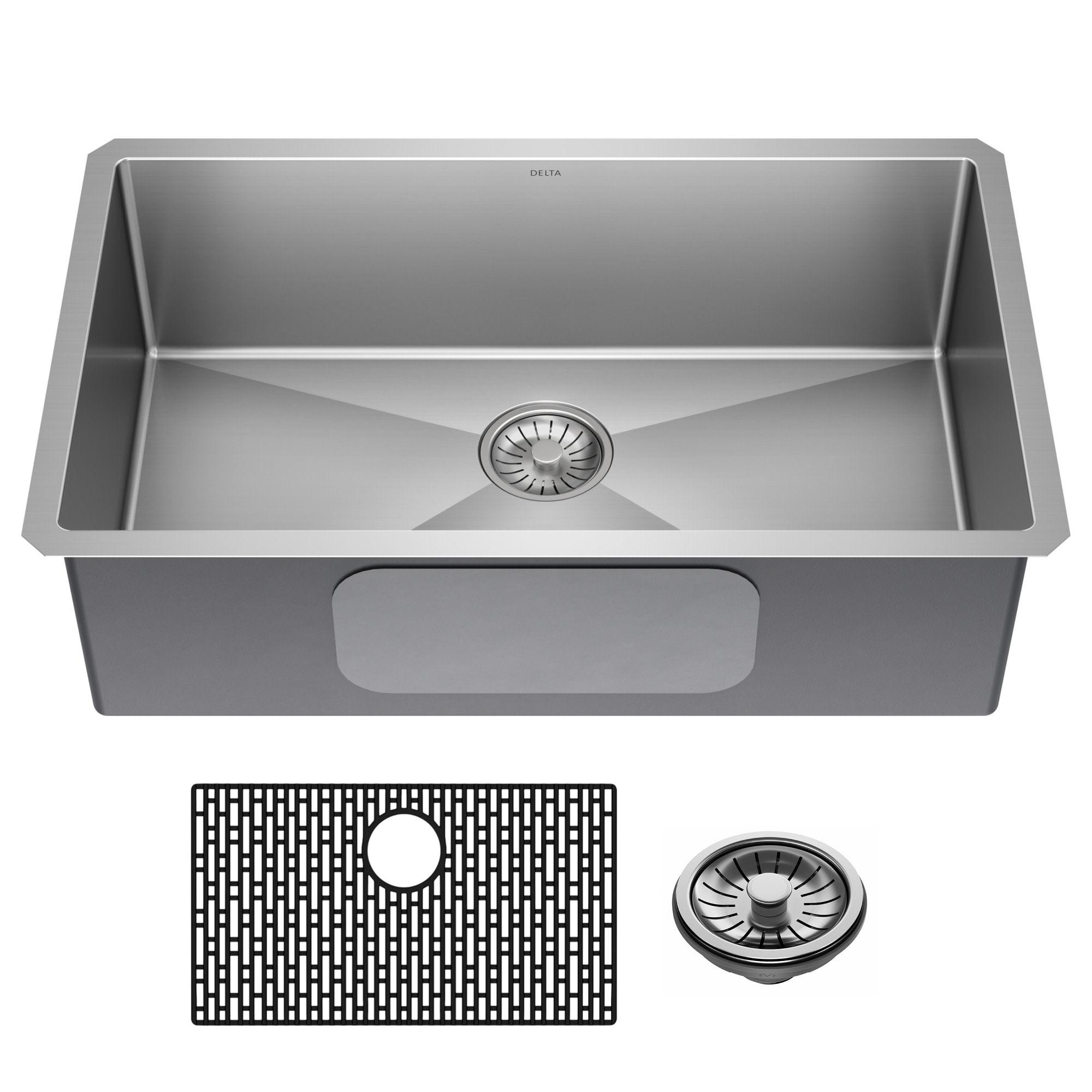 Delta Lenta™ Undermount 16 Gauge Stainless Steel Single Bowl Kitchen Sink with Accessories