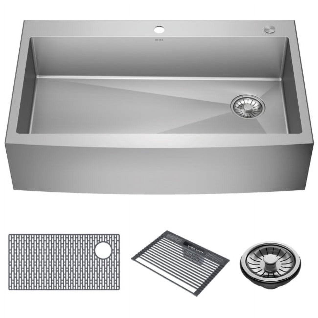 36-Inch Brushed Stainless Steel Farmhouse Drop-In Sink