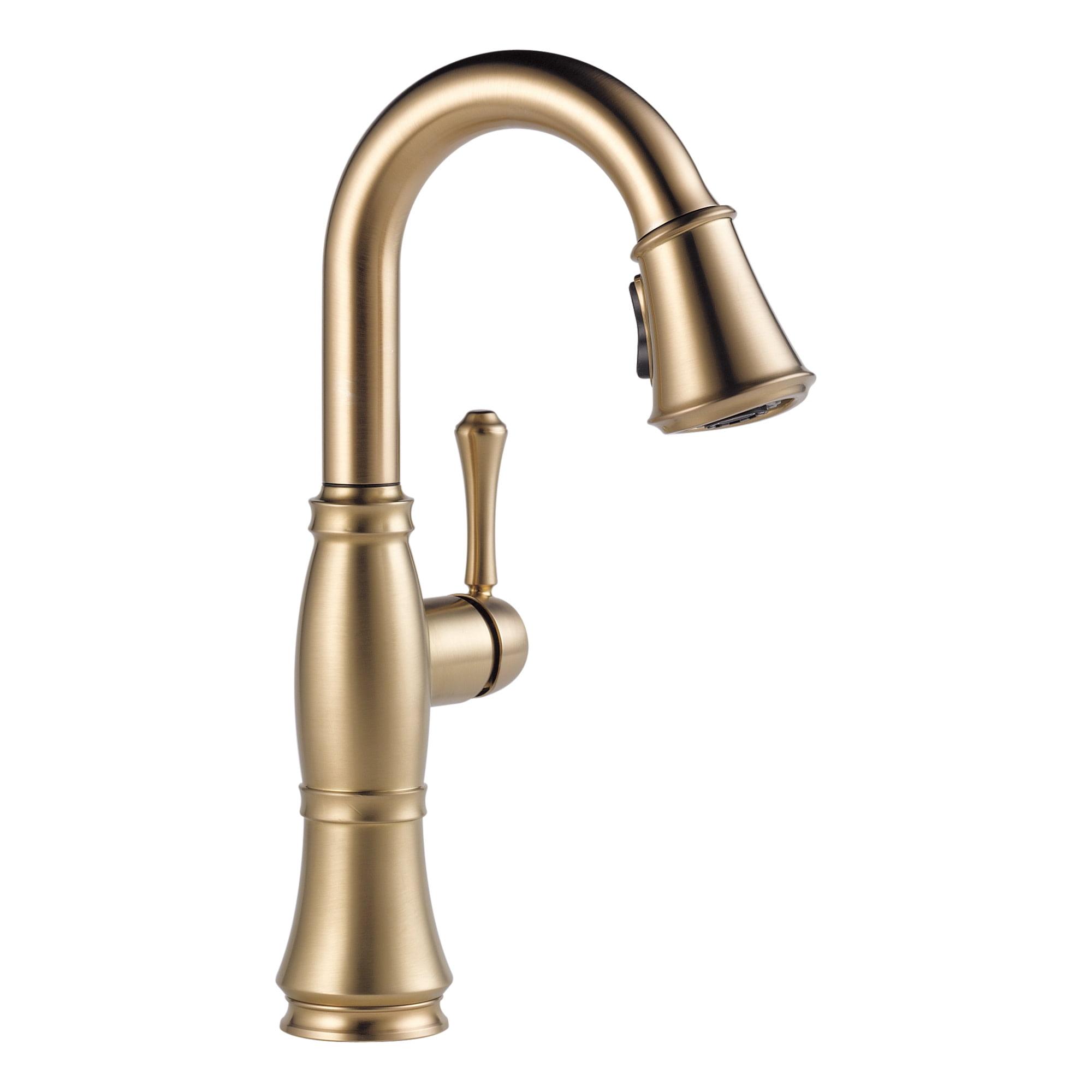 Champagne Bronze Pull-Down Bar Faucet with Spray