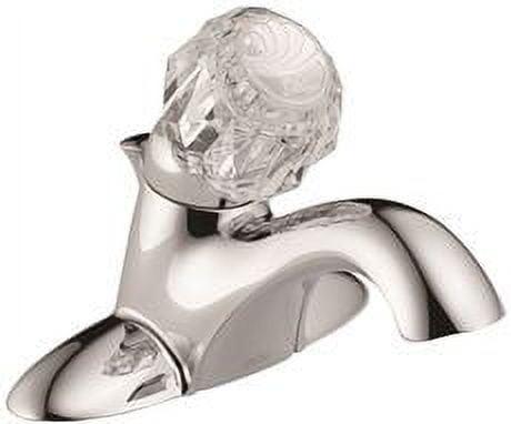 Modern Chrome Centerset Bathroom Faucet with Acrylic Handle