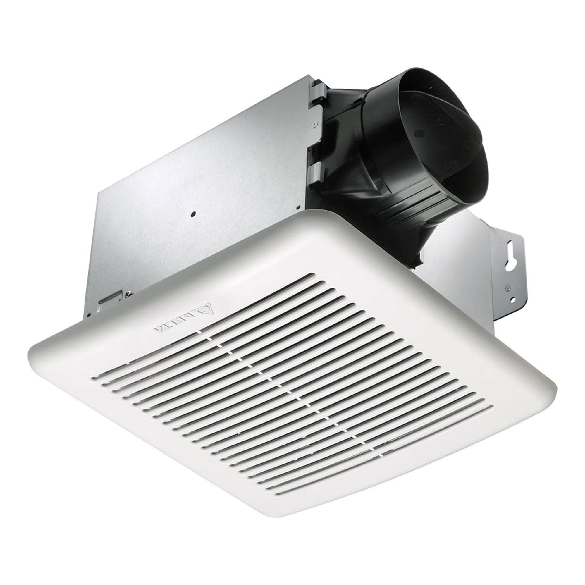 Delta Breeze GreenBuilder Exhaust Ventilation Bath Fan 80 CFM Energy Efficient Quiet Operation Motor with Humidity Sensory and LED Light, White