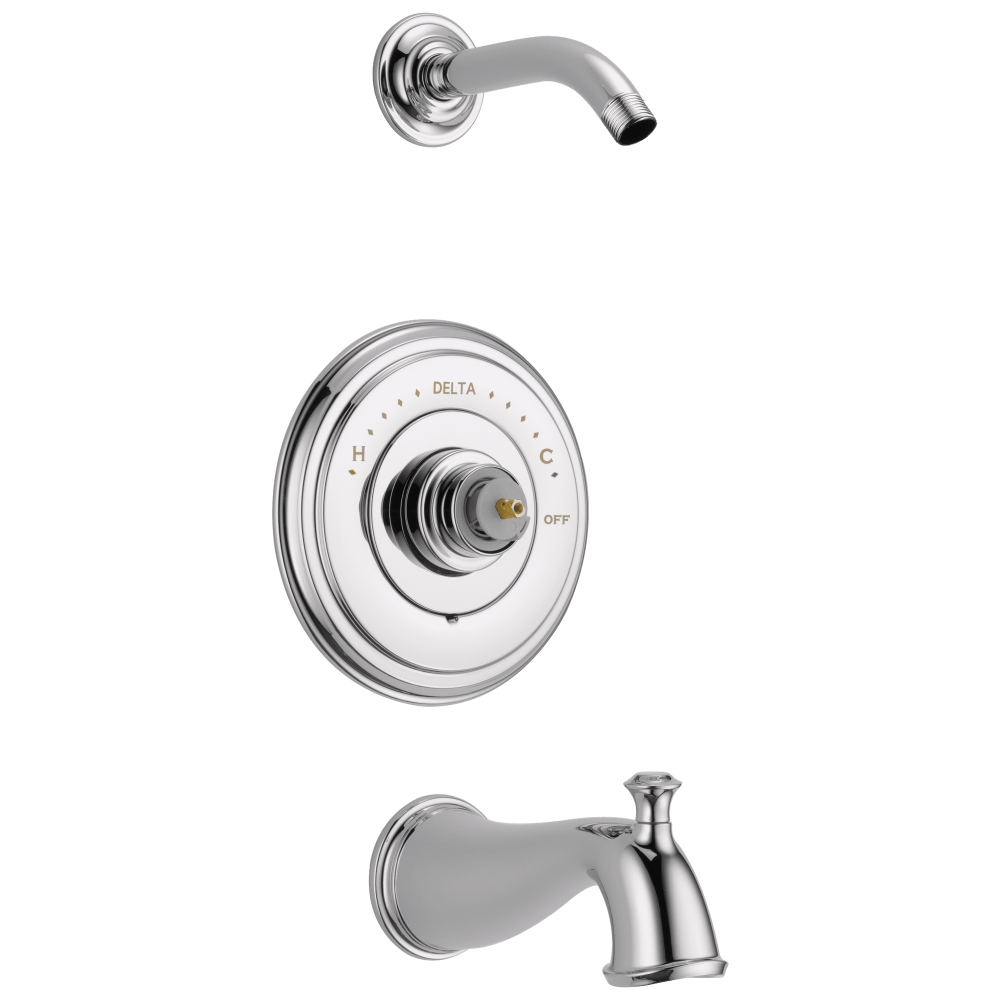 Classic Cassidy Chrome Wall-Mounted Tub & Shower Trim with Diverter