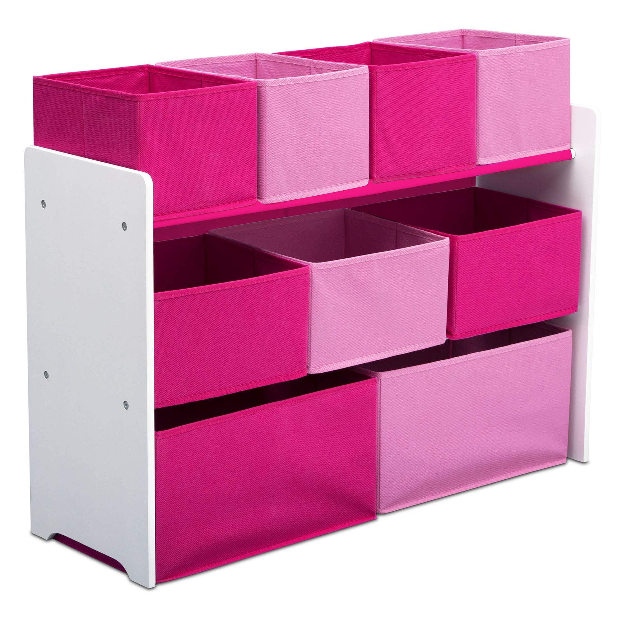 Bianca White and Pink 9-Bin Kids Toy Organizer