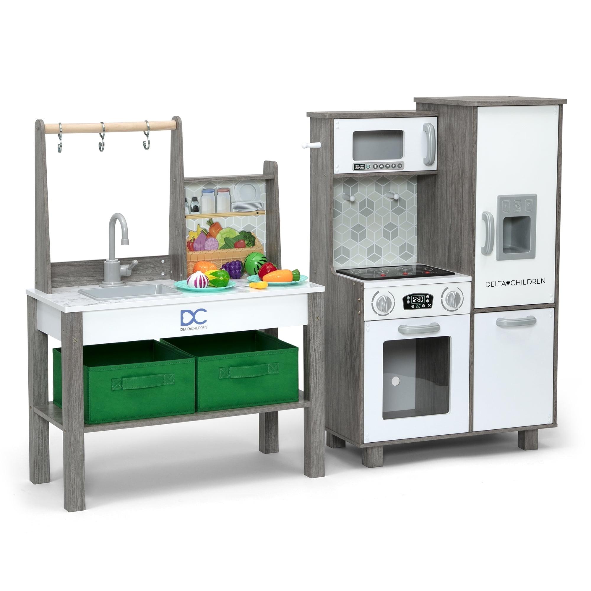 Gourmet All-In-One Corner Play Kitchen - Toy Kitchen Playset With Realistic Stove Burners (Lights)