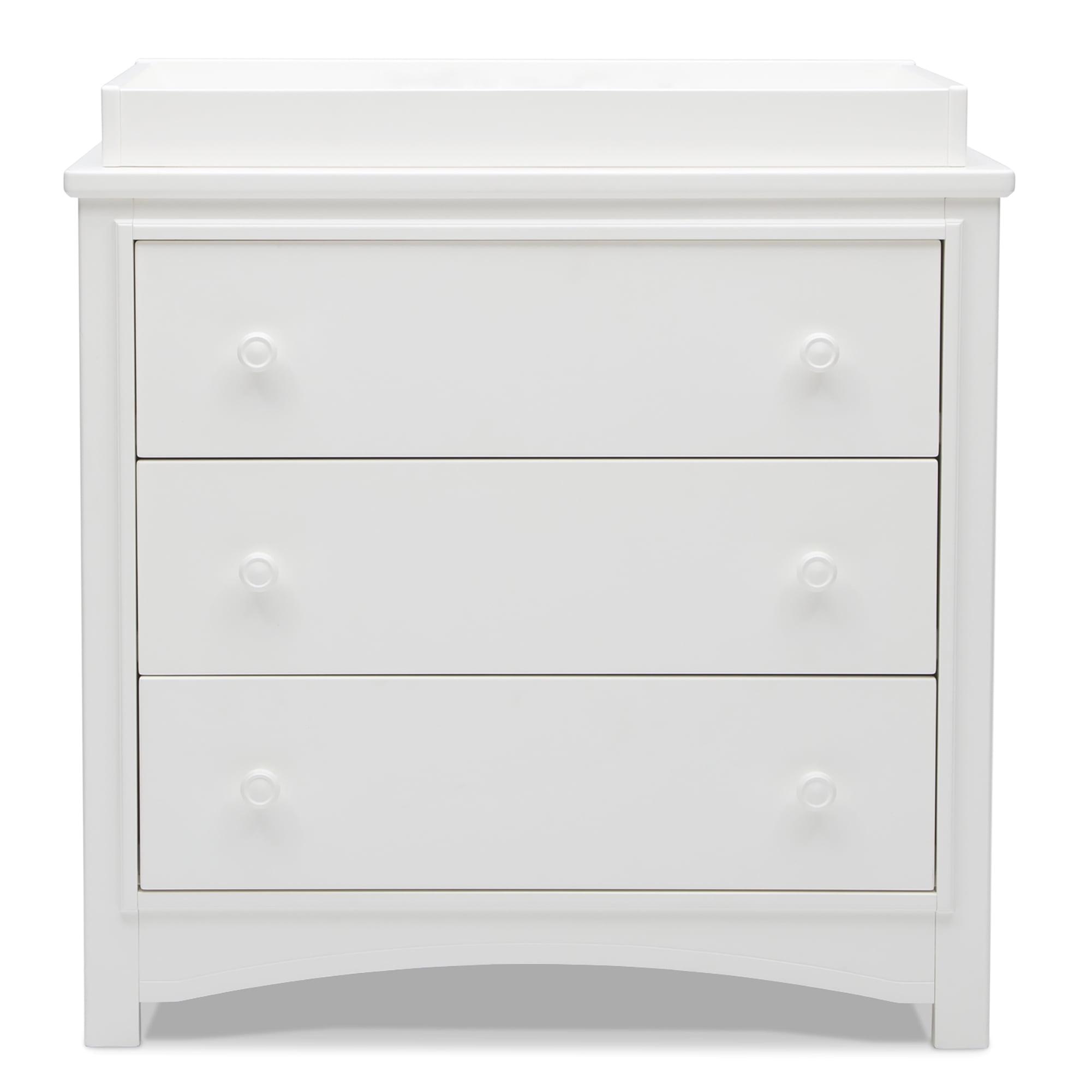 Bianca White 3-Drawer Dresser with Changing Top