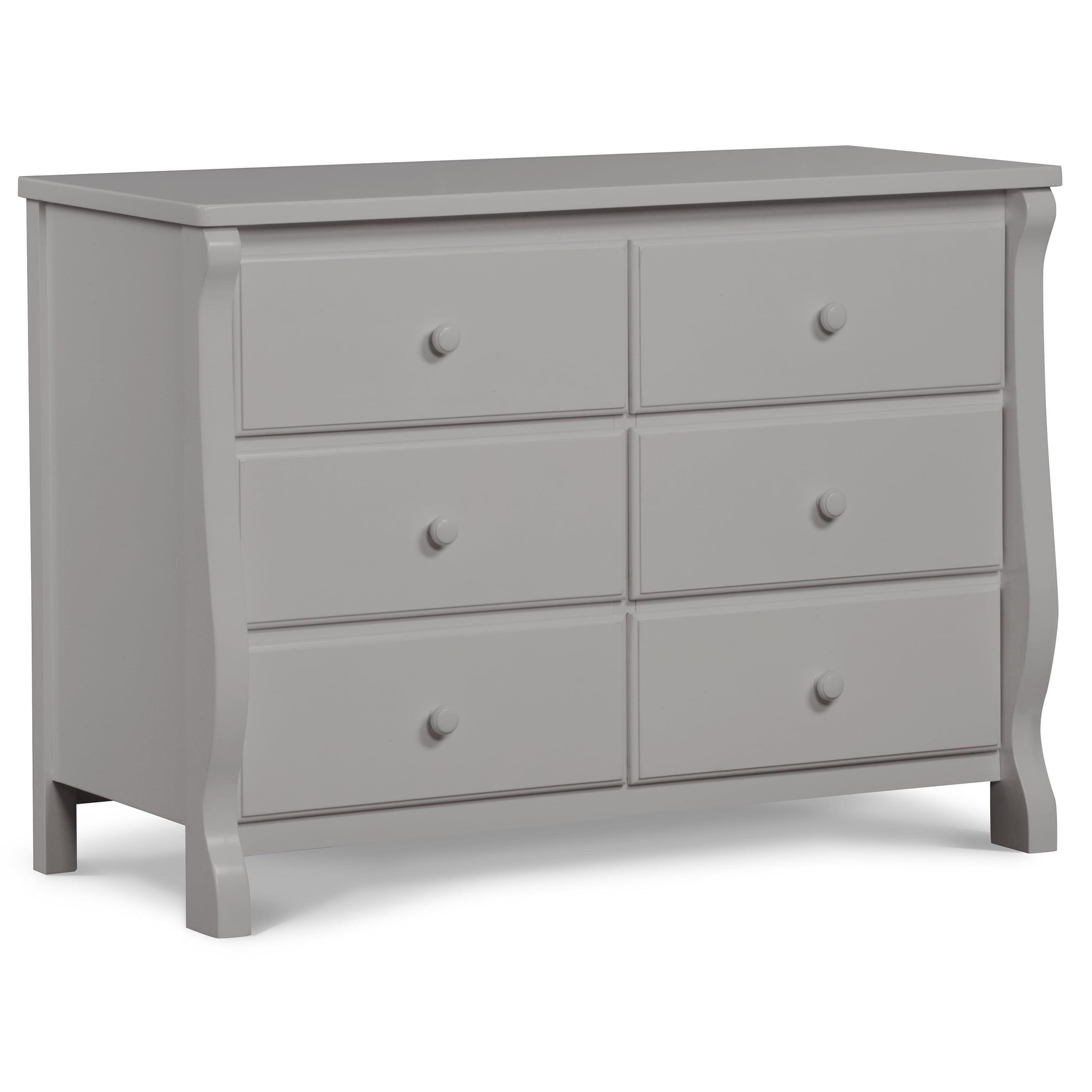 Gray Double Nursery Dresser with Interlocking Drawers